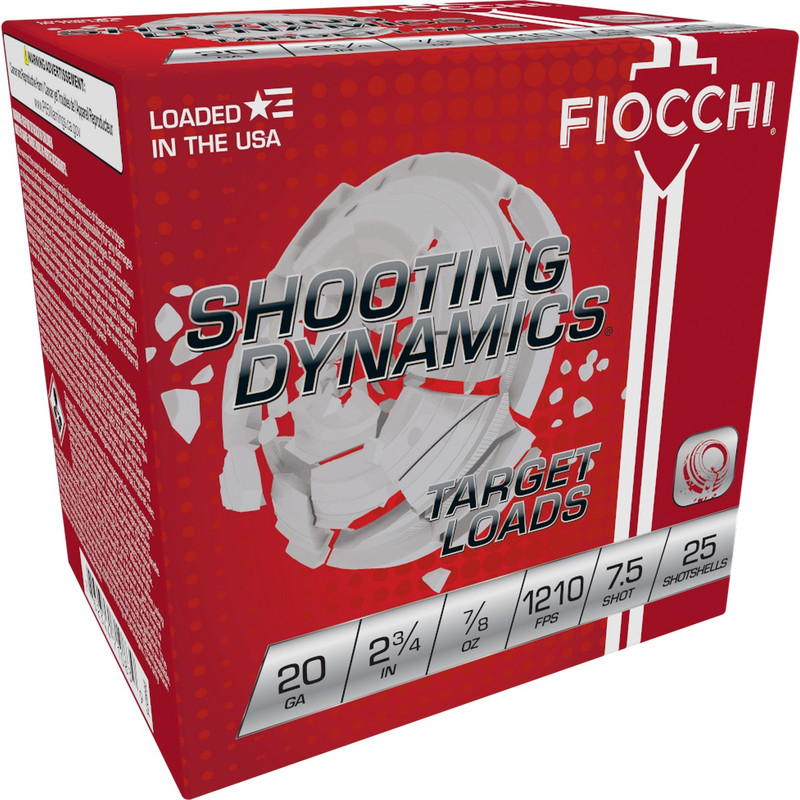 Fiocchi Shooting Dynamics Target Load 20 Ga 2.75" 7/8 Oz Case 250 Rd